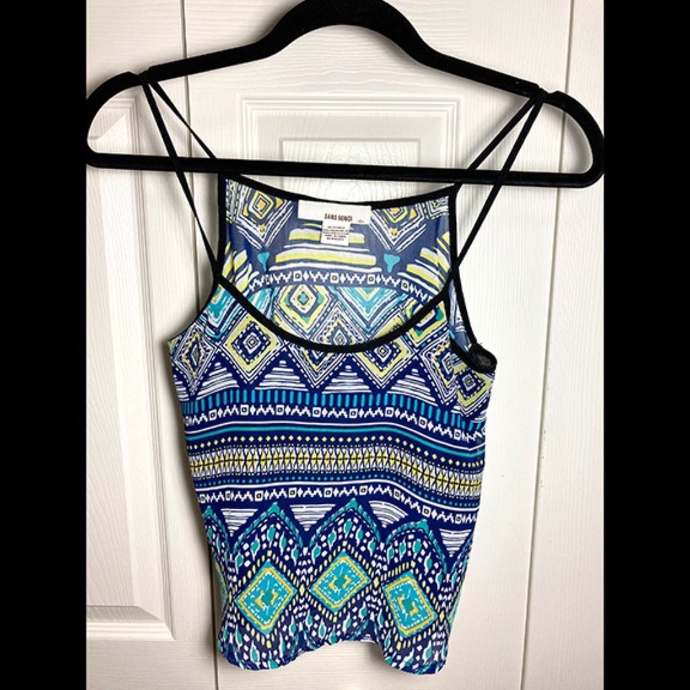 TRIBAL PRINT CROP CAMI